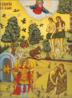 Изгнание Адама из рая, фреска