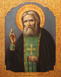 Святой Серафим Саровский старинная икона