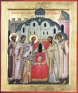икона Обновления храма Воскресения Христова в Иерусалиме